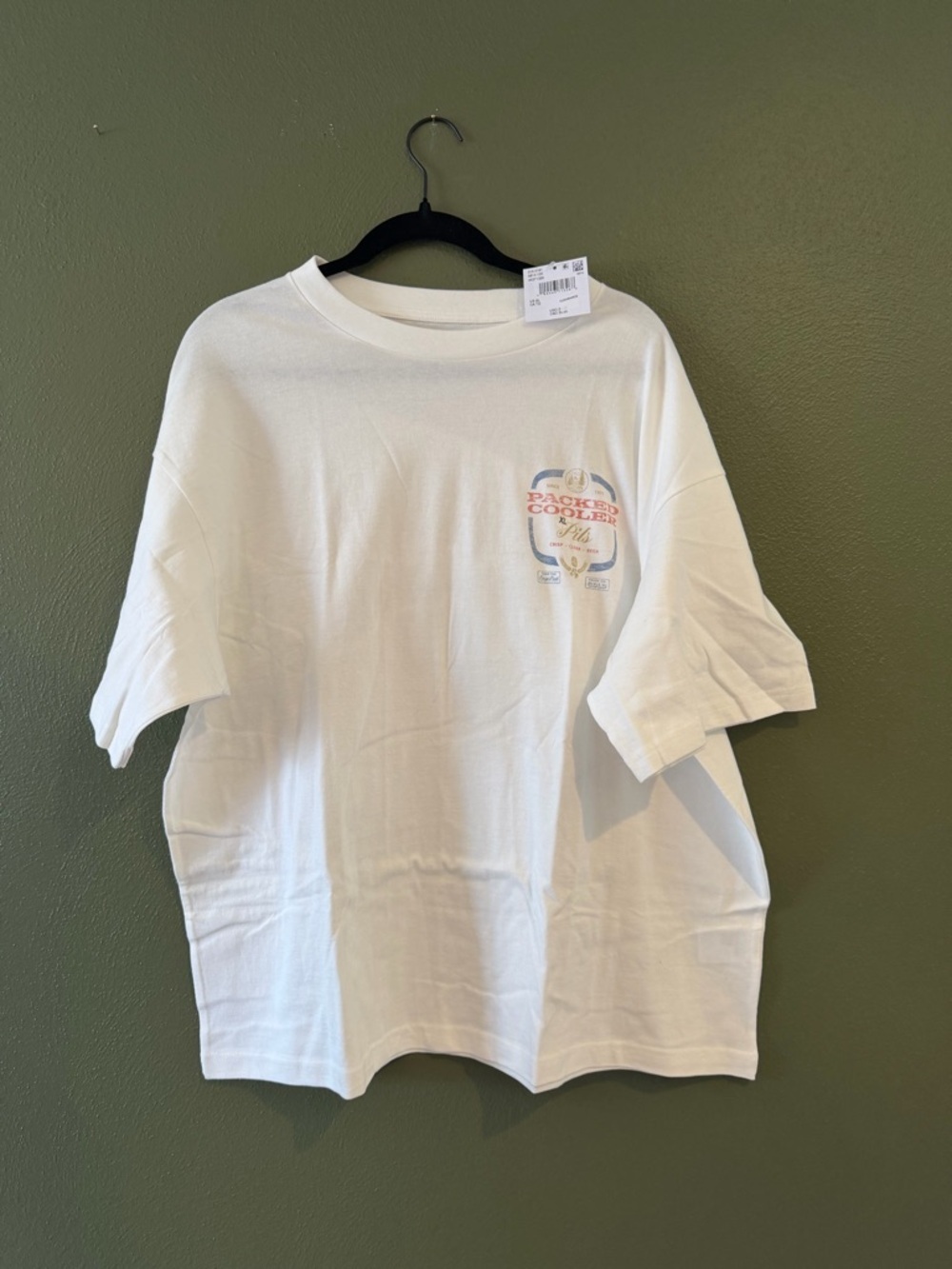 Pilsner Cream Short Sleeve Graphic Tee with Packed Cooler design